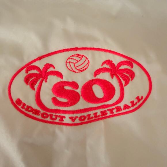 Holloway Women’s Rain Jacket M White Gray Hooded Windbreaker Pink Volleyball - Picture 5 of 11